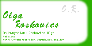 olga roskovics business card